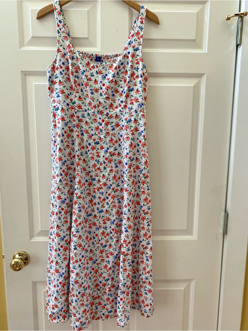 Old Navy Floral Linen Blend Midi Dress Medium Garden Party Dress